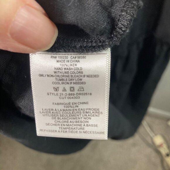 Womens Joie Tiered Linen Midi Sundress Black L Linen Mild fade - Picture 10 of 11